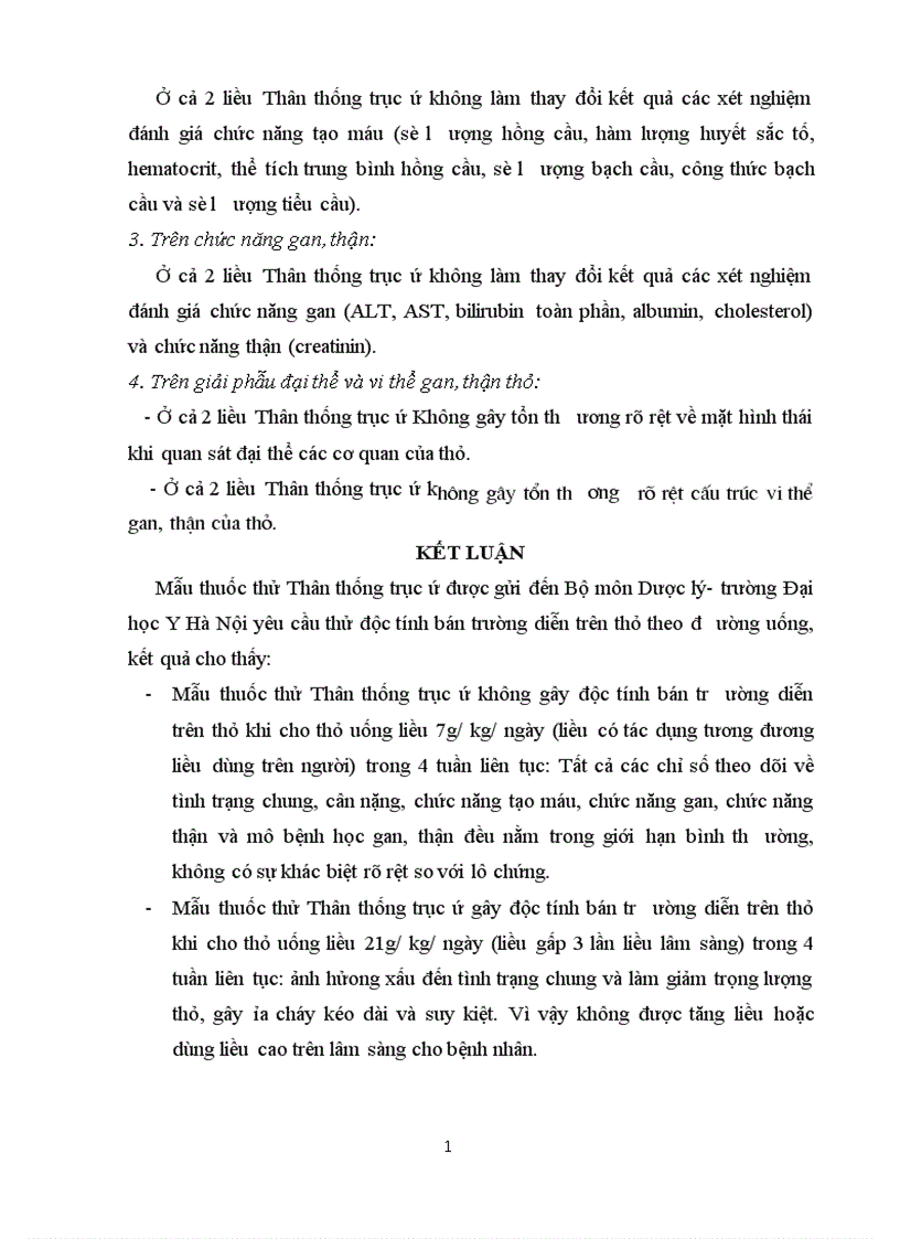 image for page Kết quả Nghiên cứu độc tính cấp và bán trường diễn của bài thuốc thân thống trục ứ thang trên thực nghiệm