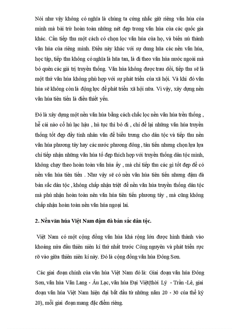 image for page Nhận thức của bạn về nền văn hóa tiên tiến đậm đà bản sắc dân tộc của Việt Nam