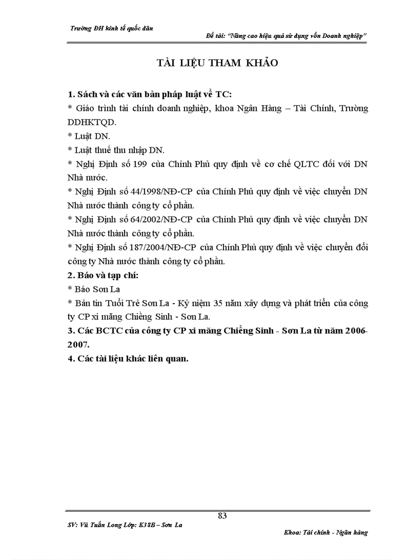 image for page Một số giải pháp nhằm nâng cao hiệu quả sử dụng vốn tại công ty cổ phần xi măng Chiềng Sinh Sơn La 1