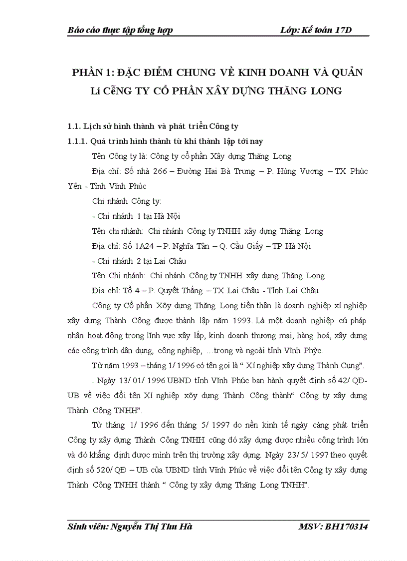 image for page Đánh giá và nhận xét về tình hình tổ chức bộ máy kế toán Công ty Cổ phần Xây dựng Thăng Long 1