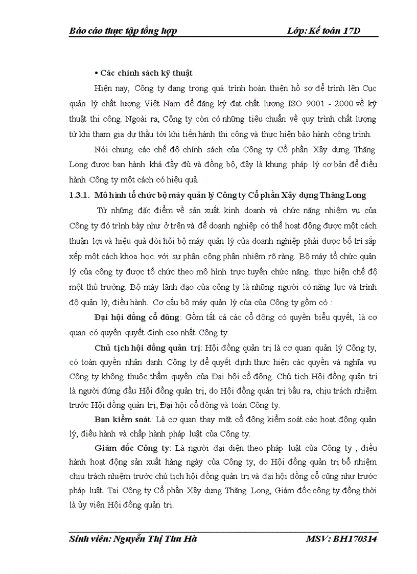 image for page Đánh giá và nhận xét về tình hình tổ chức bộ máy kế toán Công ty Cổ phần Xây dựng Thăng Long 1