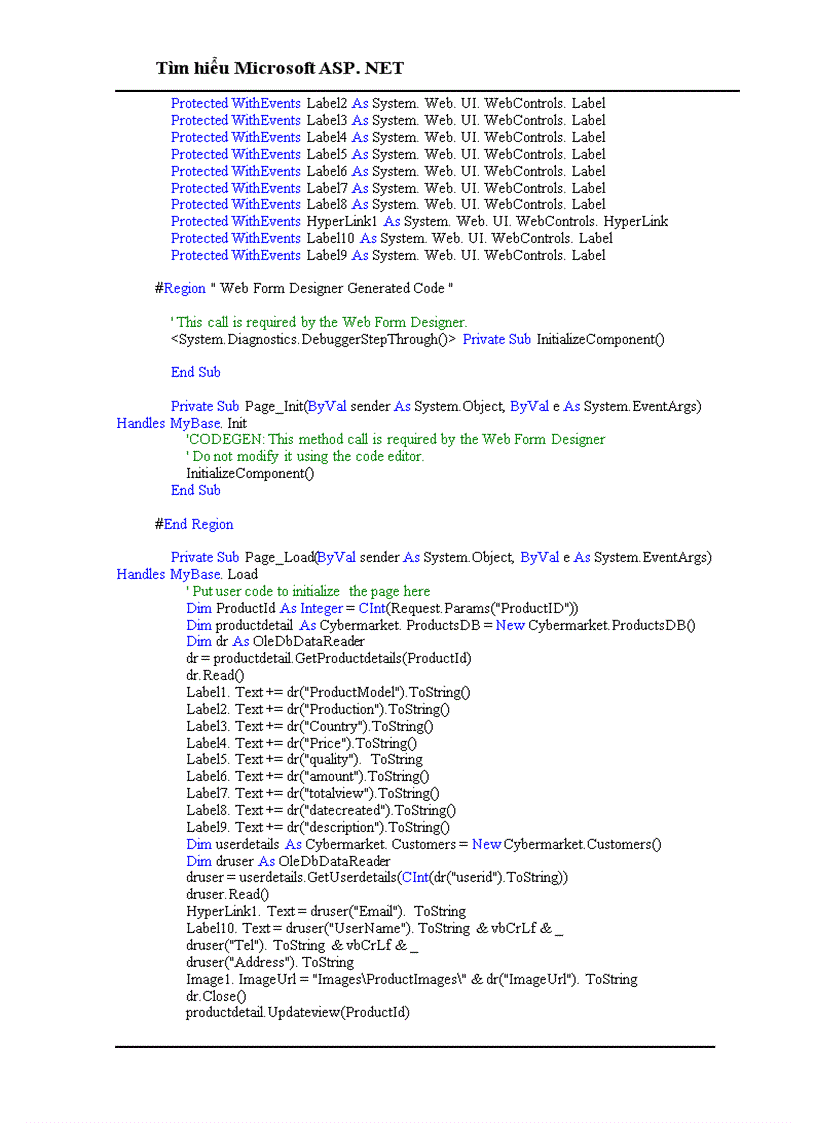 image for page Tìm hiểu Microsoft ASP NET 1
