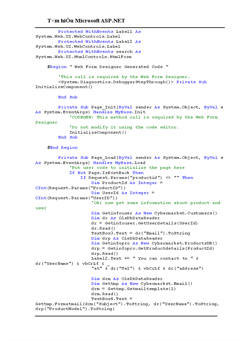 image for page Tìm hiểu Microsoft ASP NET 1