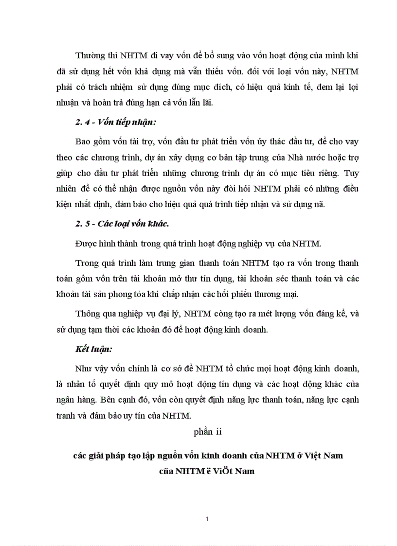 image for page Cân đối việc tạo lập và sử dụng nguồn vốn kinh doanh của NHTM ở Việt Nam 1