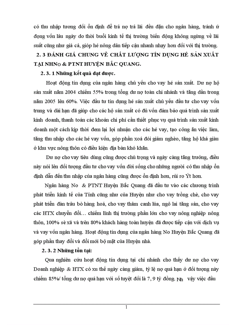 image for page Một số giải pháp nhằm nâng cao chất lươợng tín dụng đối với hộ sản xuất tại NHNo PTNT Huyện Bắc Quang Tỉnh Hà giang 1