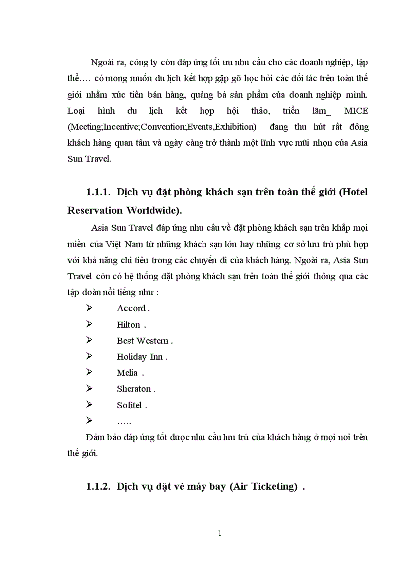 image for page Báo cáo thực tập tổng hợp tại Asia Sun Travel