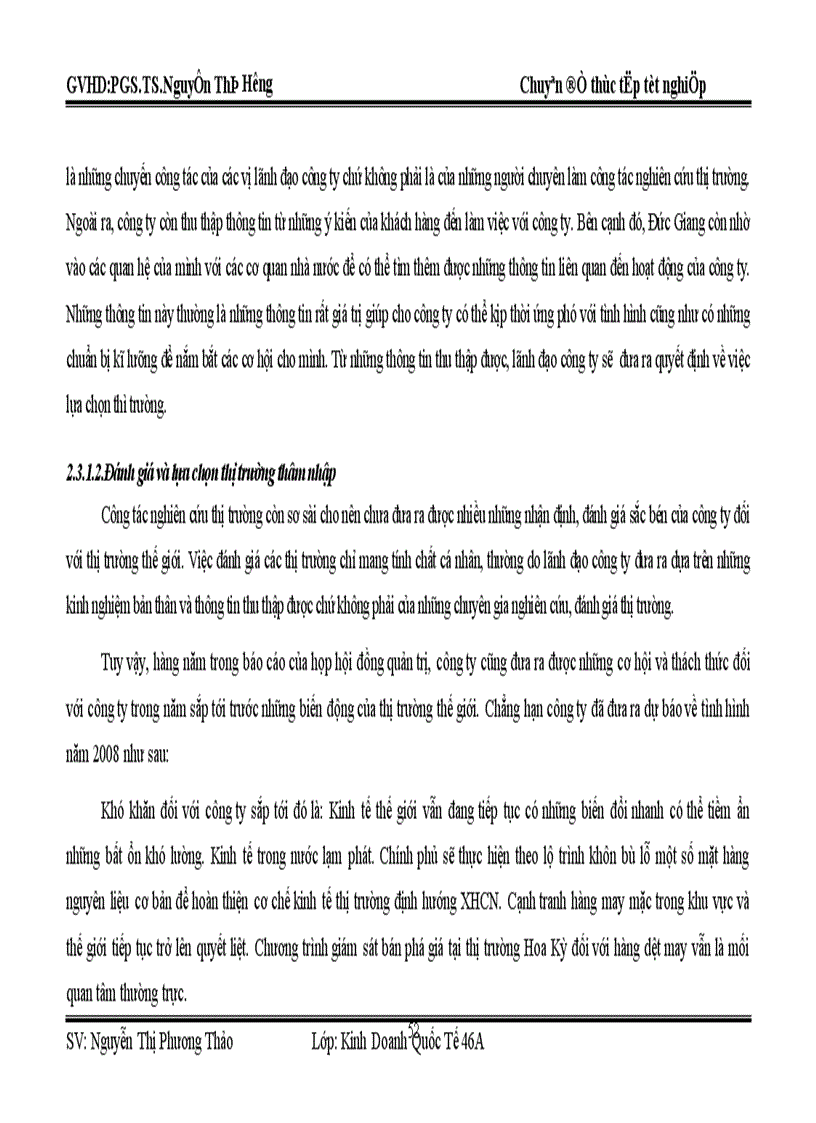 image for page Thâm nhập thị trường may mặc thế giới của công ty cổ phần may Đức Giang