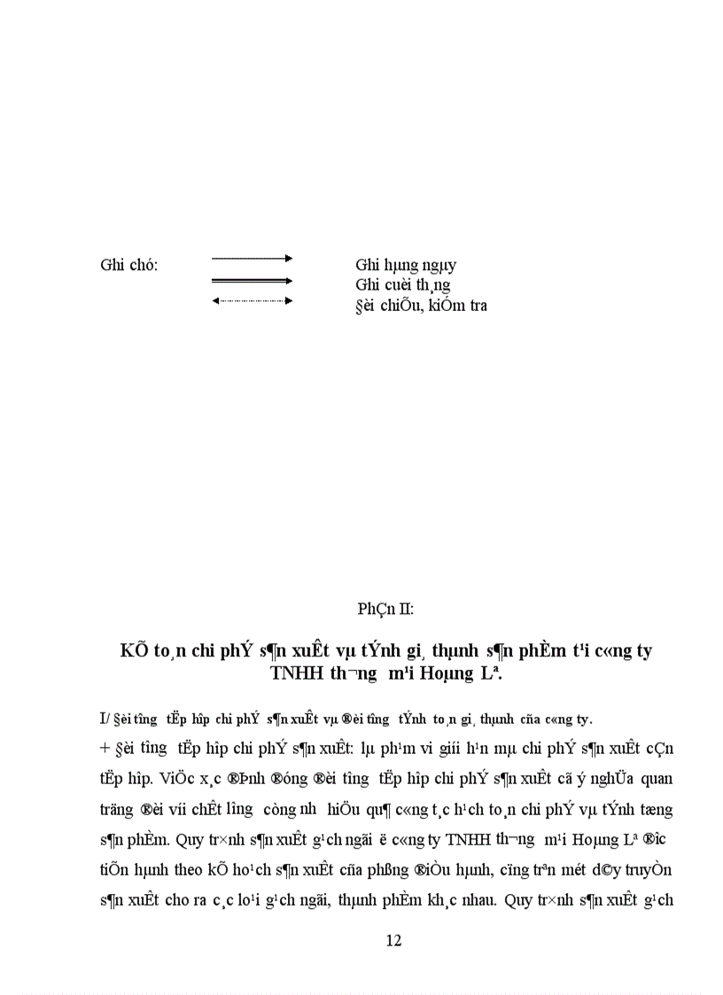 image for page Hạch toán chi phí sản xuất và tính giá thành sản phẩm tại công ty TNHH Thương mại Hoàng Lê