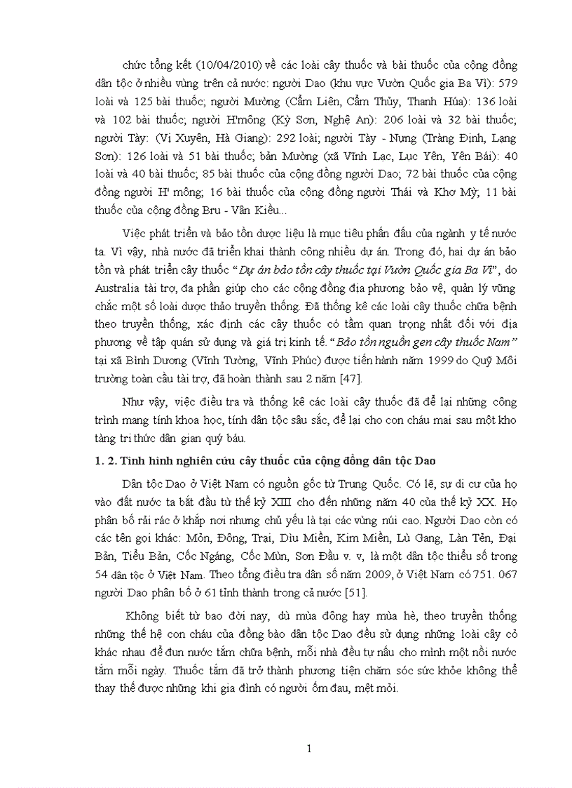 image for page Điều tra cây thuốc được sử dụng theo kinh nghiệm của đồng bào dân tộc Dao ở xã Hợp Tiến huyện Đồng Hỷ tỉnh Thái Nguyên