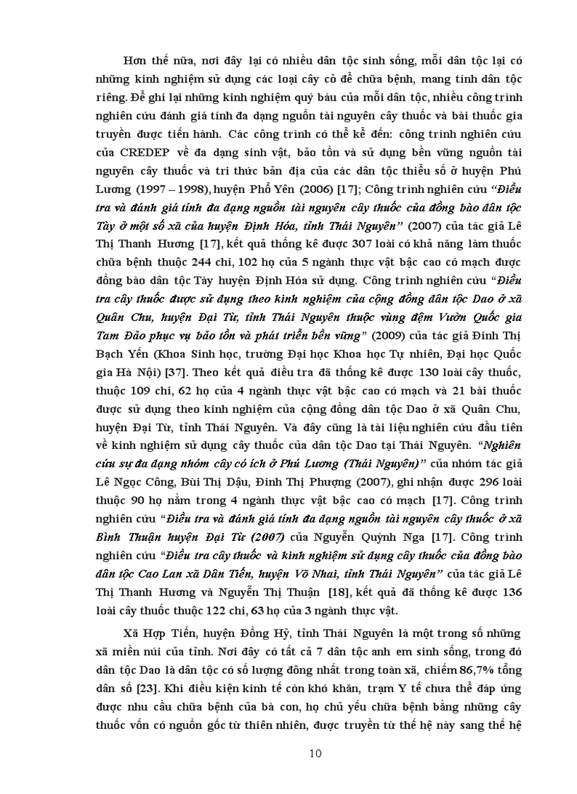image for page Điều tra cây thuốc được sử dụng theo kinh nghiệm của đồng bào dân tộc Dao ở xã Hợp Tiến huyện Đồng Hỷ tỉnh Thái Nguyên