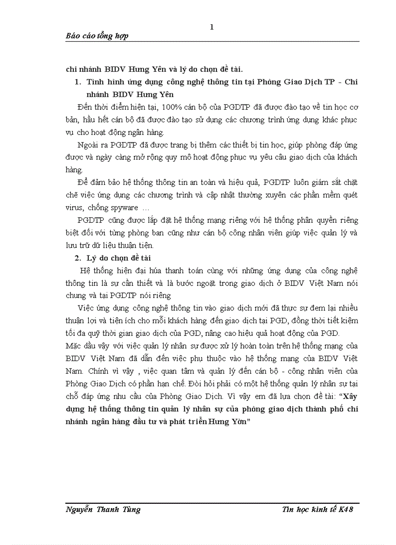 image for page Xây dựng hệ thống thông tin quản lý nhân sự của phòng giao dịch thành phố chi nhánh ngân hàng đầu tư và phát triển Hưng Yên