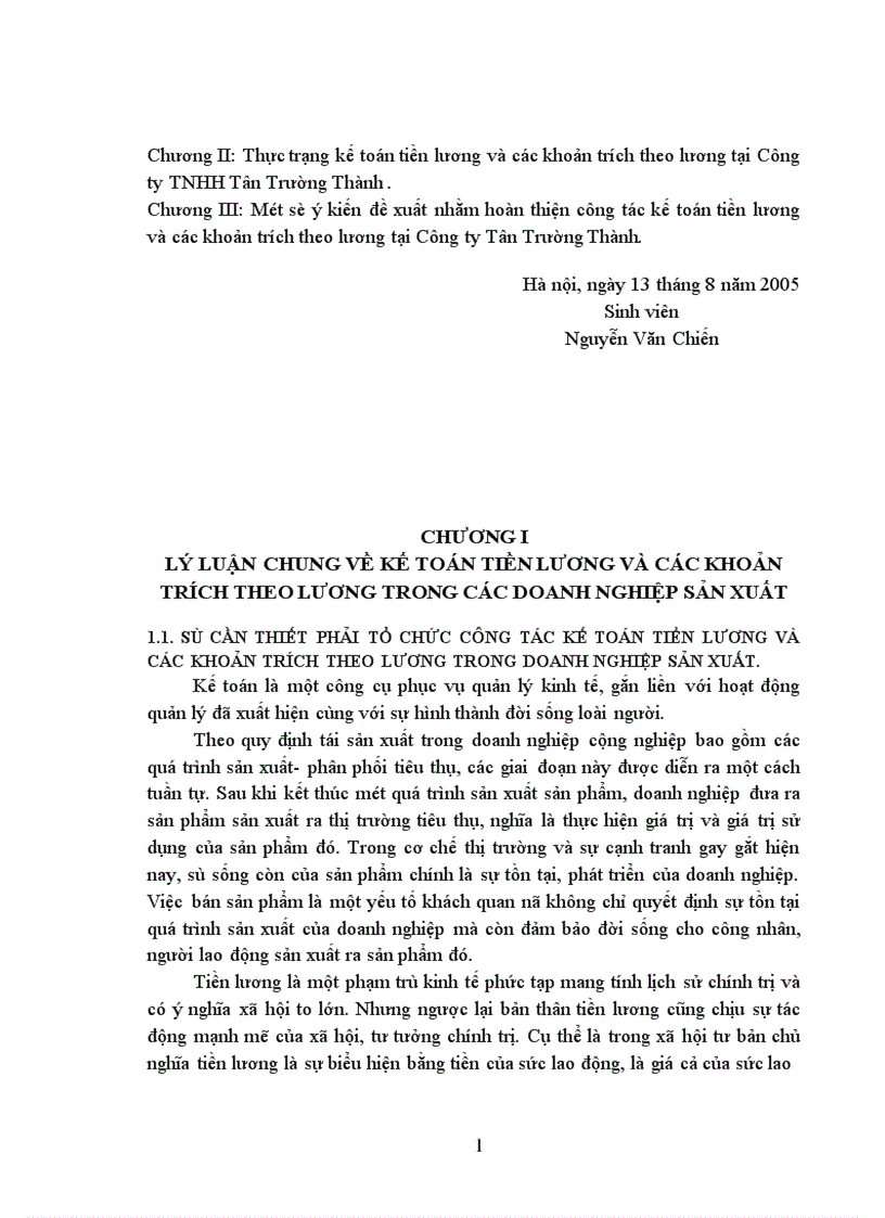 image for page Kế toan tiền lương và các khoản trích theo lương tại Công ty trách nhiệm hữu hạn Tân Trường Thành 1