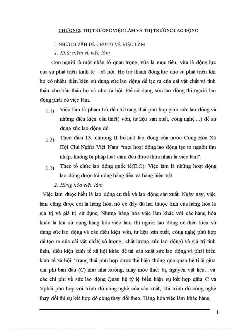 phân tích mối quan hệ thị trường việc làm và thị trường lao động ở việt nam 1
