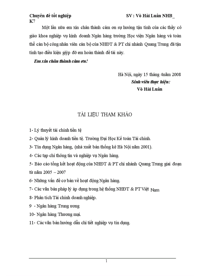 image for page Giải pháp nâng cao chất lượng tín dụng tại Ngân Hàng Đầu Tư và Phát Triển Việt Nam chi nhánh Quang Trung 1