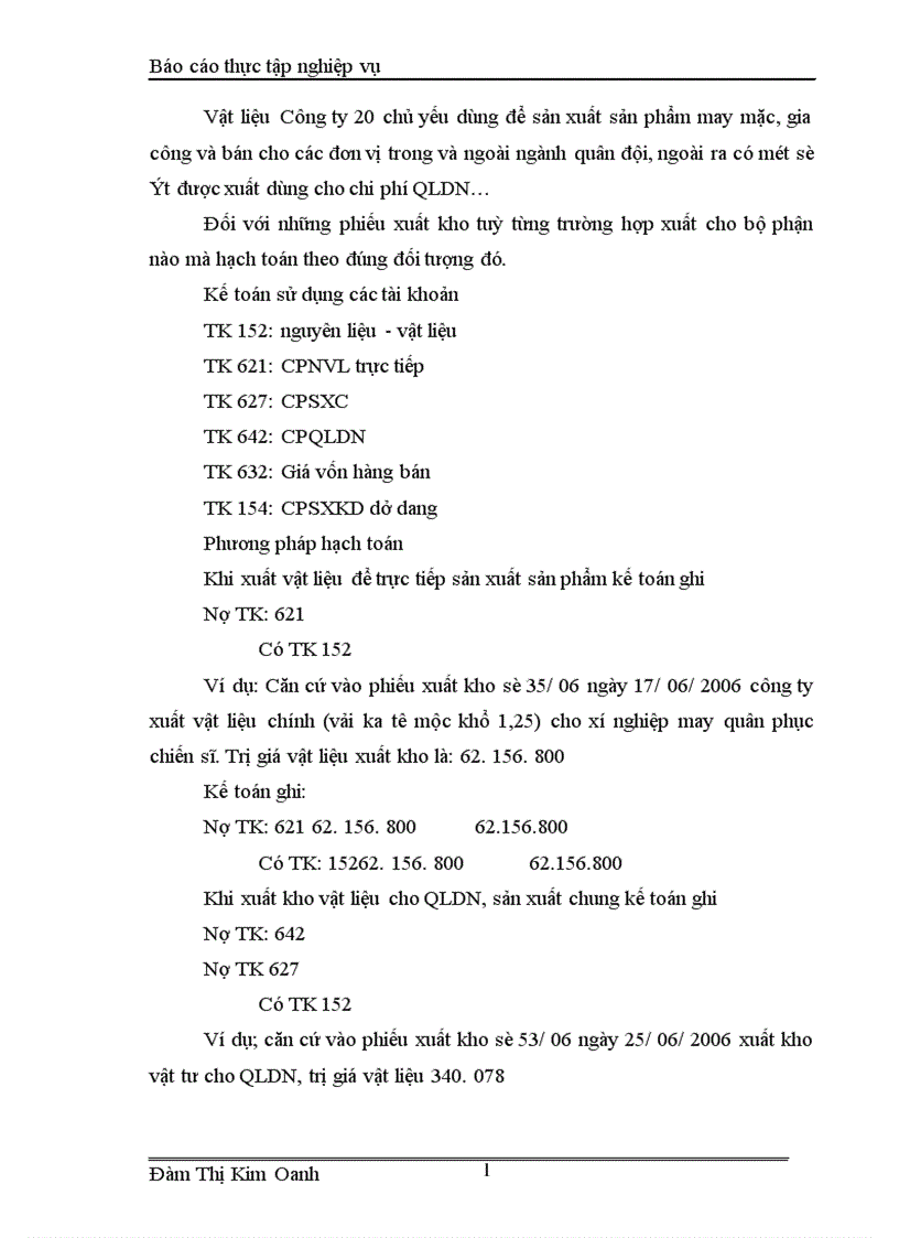 image for page Tổ chức kế toán nguyên vật liệu ở Công ty 20 Tổng cục Hậu cần Bộ Quốc phòng 1