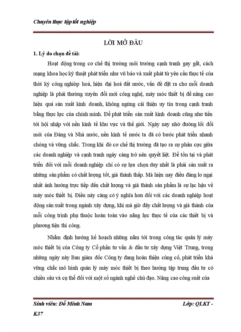 image for page Những điều kiện và giải pháp nhằm nâng cao hiệu quả quản lý sử dụng máy móc thiết bị tại công ty cổ phần và đầu tư xây dựng Việt Trung 1