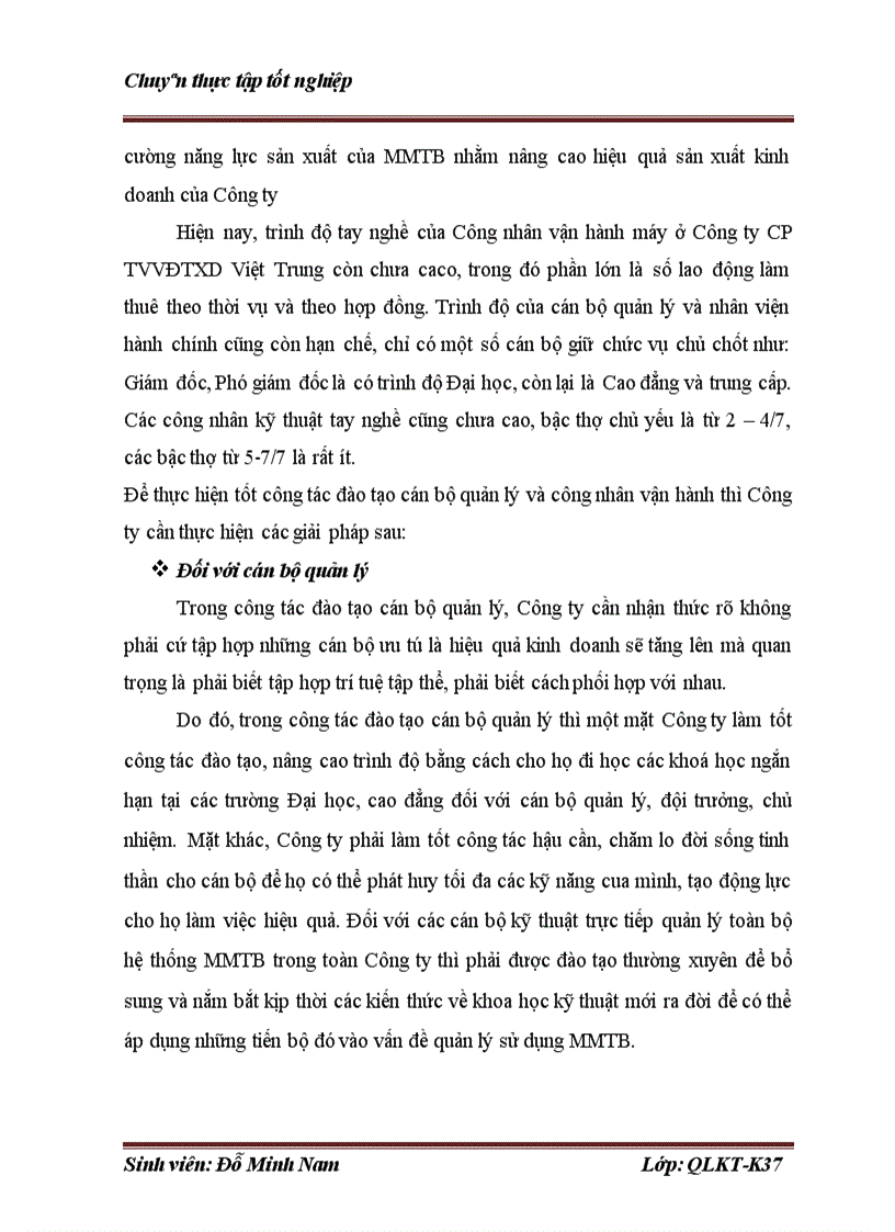 image for page Những điều kiện và giải pháp nhằm nâng cao hiệu quả quản lý sử dụng máy móc thiết bị tại công ty cổ phần và đầu tư xây dựng Việt Trung 1