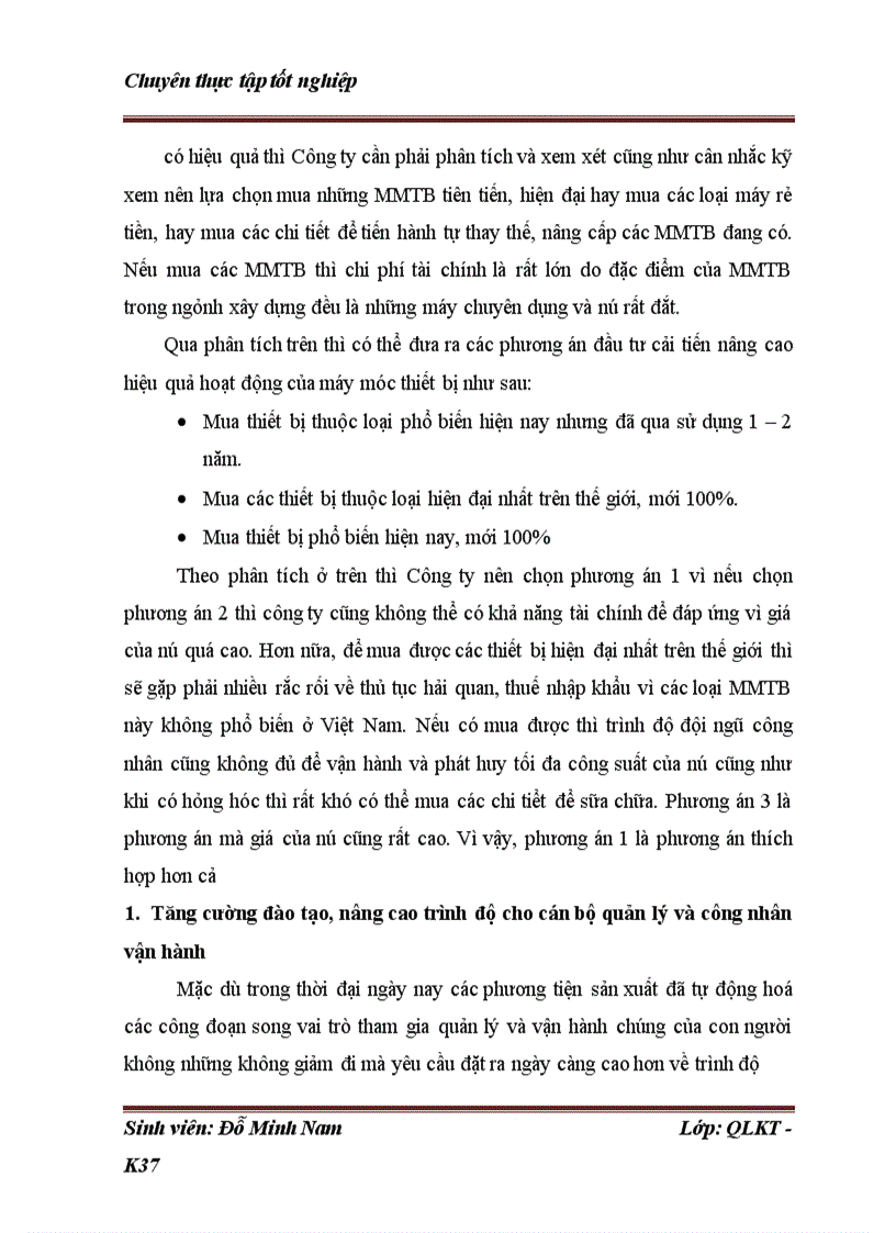 image for page Những điều kiện và giải pháp nhằm nâng cao hiệu quả quản lý sử dụng máy móc thiết bị tại công ty cổ phần và đầu tư xây dựng Việt Trung 1