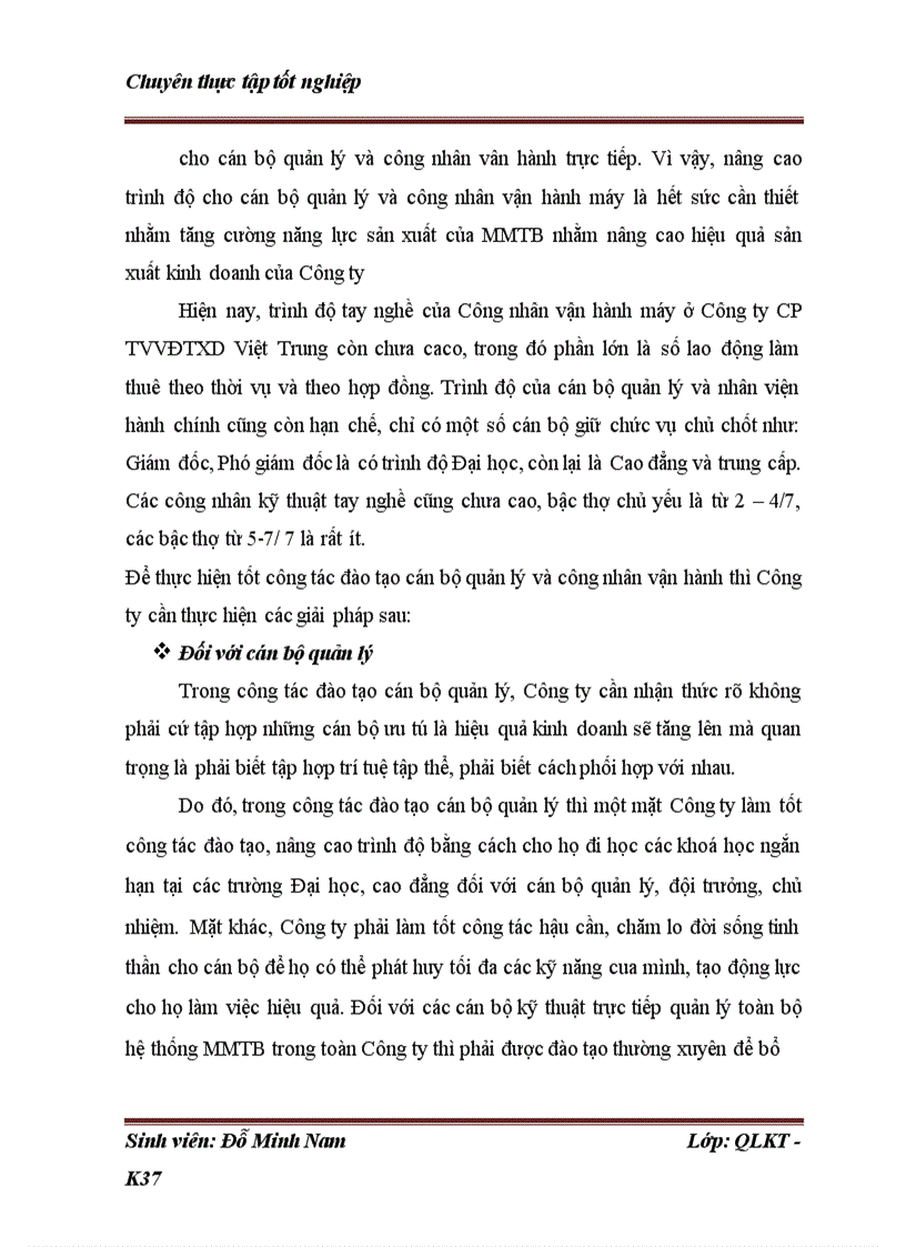 image for page Những điều kiện và giải pháp nhằm nâng cao hiệu quả quản lý sử dụng máy móc thiết bị tại công ty cổ phần và đầu tư xây dựng Việt Trung 1