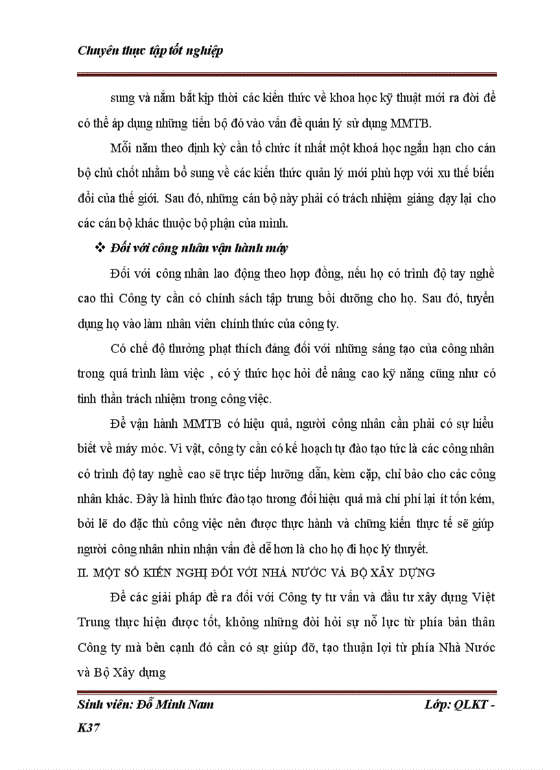 image for page Những điều kiện và giải pháp nhằm nâng cao hiệu quả quản lý sử dụng máy móc thiết bị tại công ty cổ phần và đầu tư xây dựng Việt Trung 1
