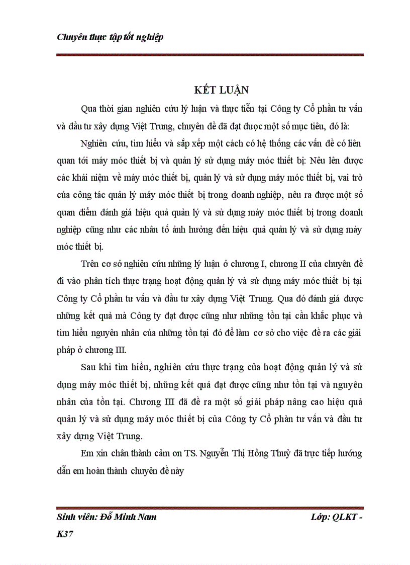 image for page Những điều kiện và giải pháp nhằm nâng cao hiệu quả quản lý sử dụng máy móc thiết bị tại công ty cổ phần và đầu tư xây dựng Việt Trung 1