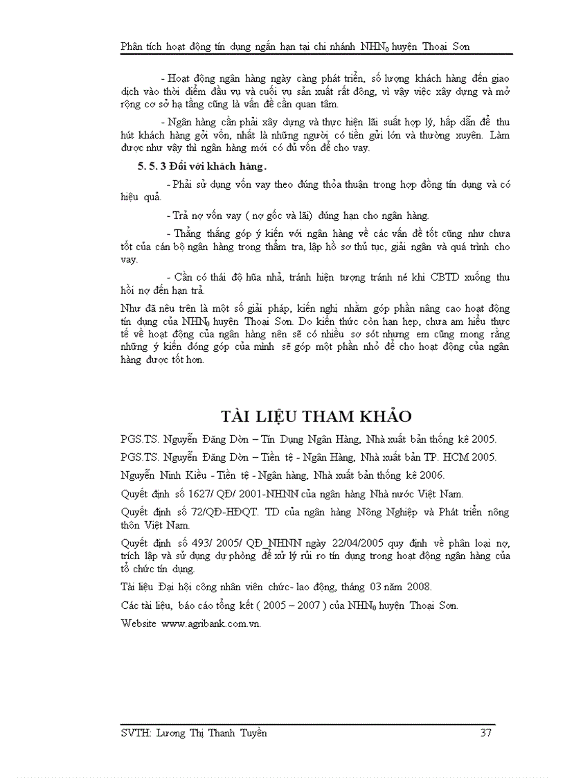 image for page Phân tích hoạt động tín dụng ngắn hạn tại chi nhánh ngân hàng nông nghiệp và phát triển nông thôn huyện thoại sơn