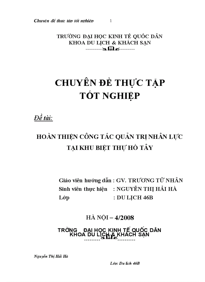 image for page Hoàn thiện công tác quản trị nhân lực tại khu biệt thự Hồ Tây