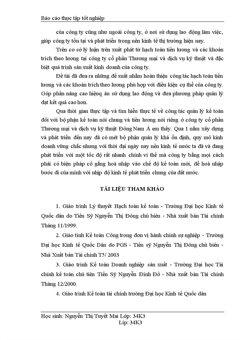 image for page Kế toán tiền lương và các khoản trích theo lương tại Công ty cổ phần Thương Mại và dịch vụ kỹ thuật Đông Nam á 1