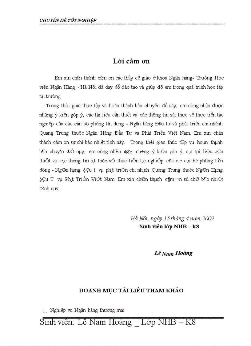 image for page Giải pháp nâng cao chất lượng tín dụng tại Ngân hàng Đầu tư và phát triển chi nhánh Quang Trung 1