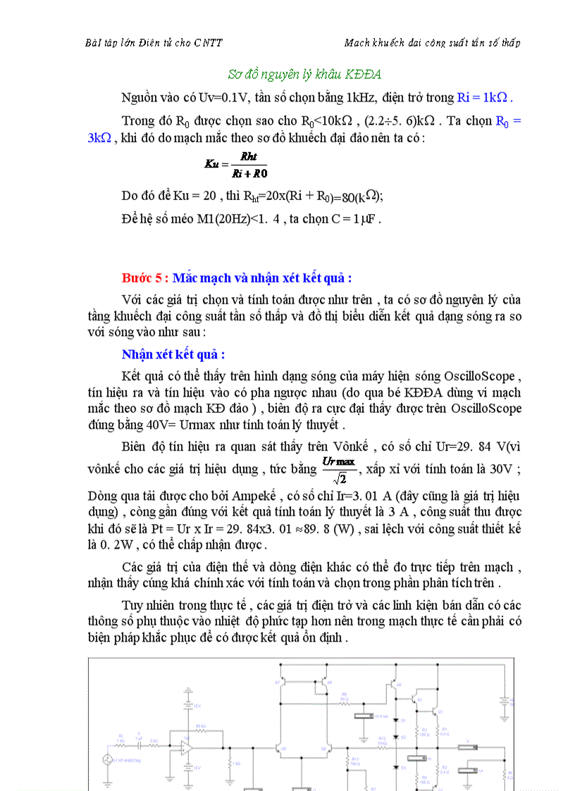 image for page Điện tử cho CNTT Mạch khuếch đại công suất tần số thấp 1