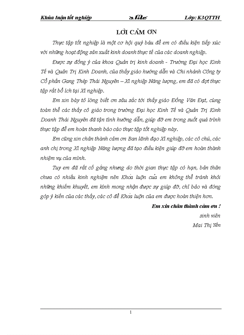 image for page Thực trạng chất lượng sản phẩm và vấn đề quản lý chất lượng tại Chi nhánh công ty Cổ phần Gang Thép Thái Nguyên Xí nghiệp Năng lượng