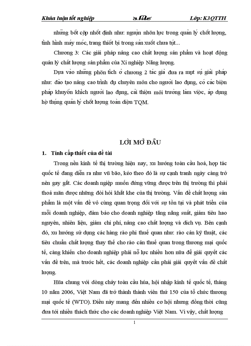 image for page Thực trạng chất lượng sản phẩm và vấn đề quản lý chất lượng tại Chi nhánh công ty Cổ phần Gang Thép Thái Nguyên Xí nghiệp Năng lượng