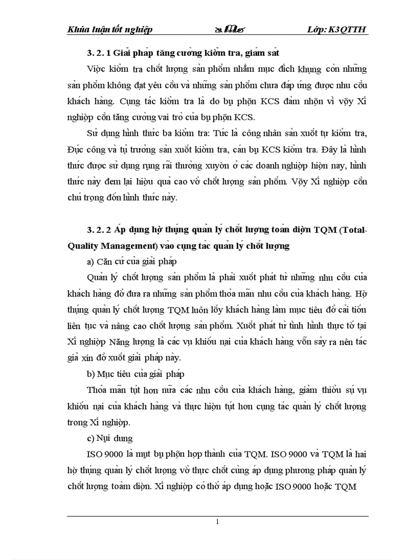 image for page Thực trạng chất lượng sản phẩm và vấn đề quản lý chất lượng tại Chi nhánh công ty Cổ phần Gang Thép Thái Nguyên Xí nghiệp Năng lượng