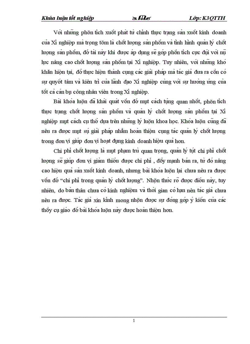 image for page Thực trạng chất lượng sản phẩm và vấn đề quản lý chất lượng tại Chi nhánh công ty Cổ phần Gang Thép Thái Nguyên Xí nghiệp Năng lượng
