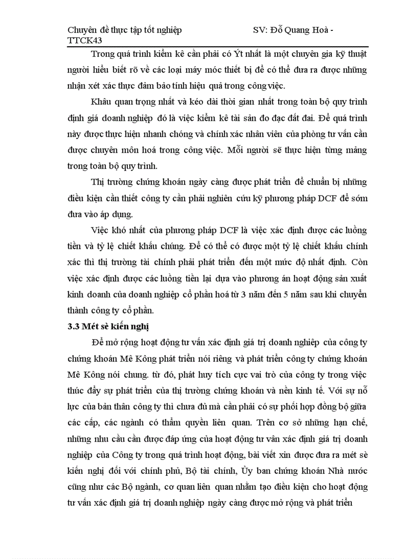 image for page Thực trạng tư vấn xác định giá trị doanh nghiệp tại công ty chứng khoán Mê Kông TTCK