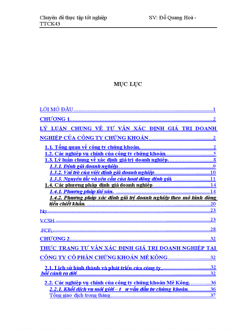 image for page Thực trạng tư vấn xác định giá trị doanh nghiệp tại công ty chứng khoán Mê Kông TTCK