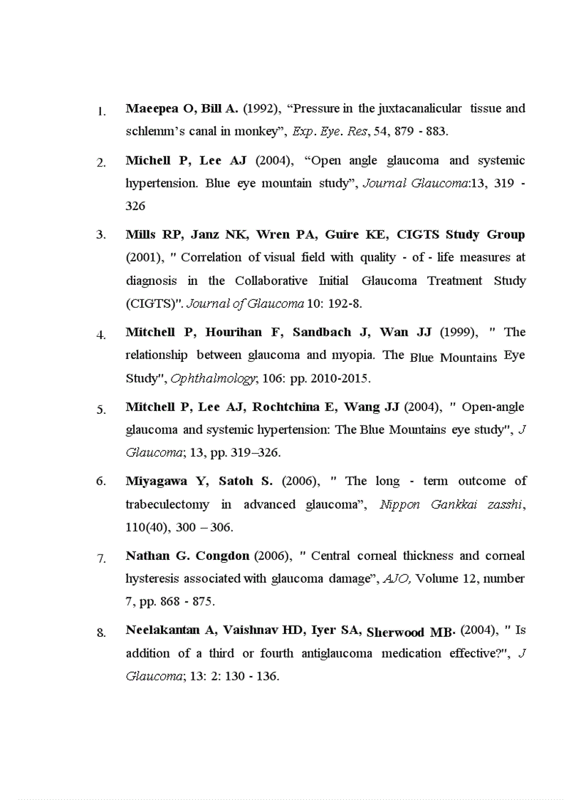 image for page Đánh giá tình hình điều trị glôcôm góc mở tại khoa Glôcôm Bệnh viện Mắt Trung ương trong 5 năm từ 2004 2008