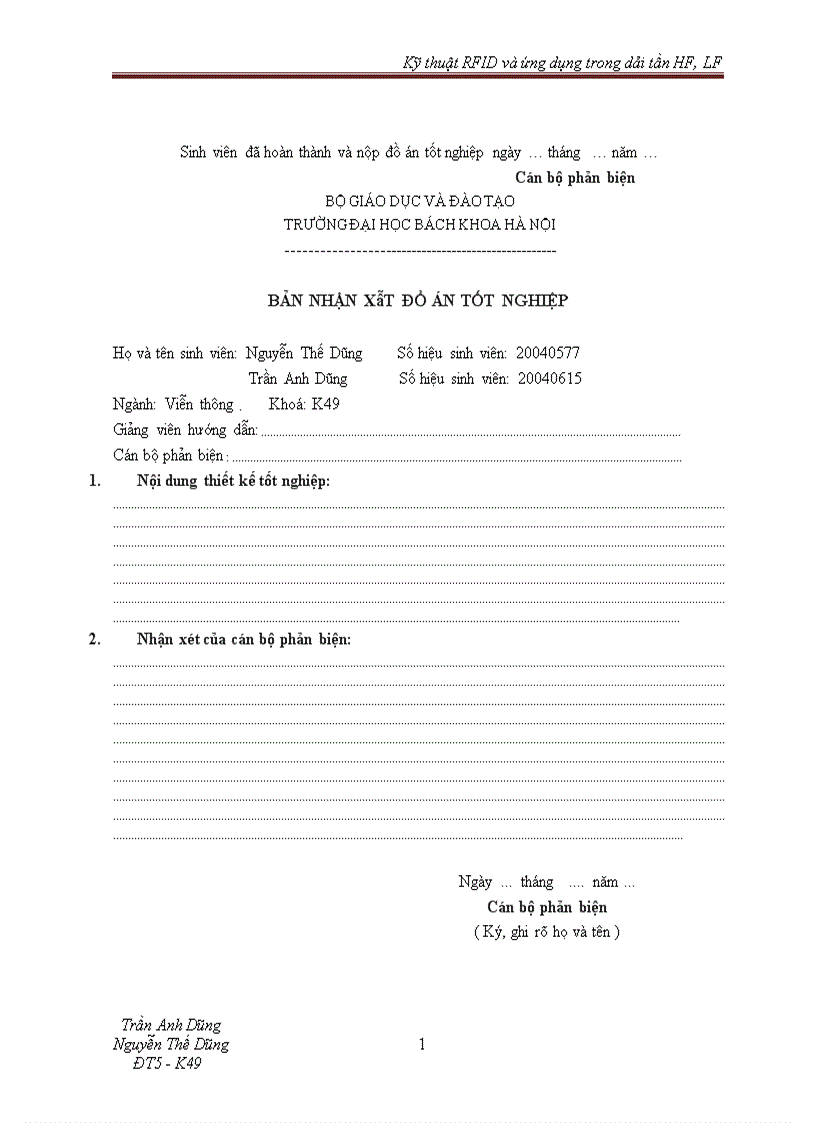 image for page Kỹ thuật RFID và ứng dụng trong dải tần HF và LF