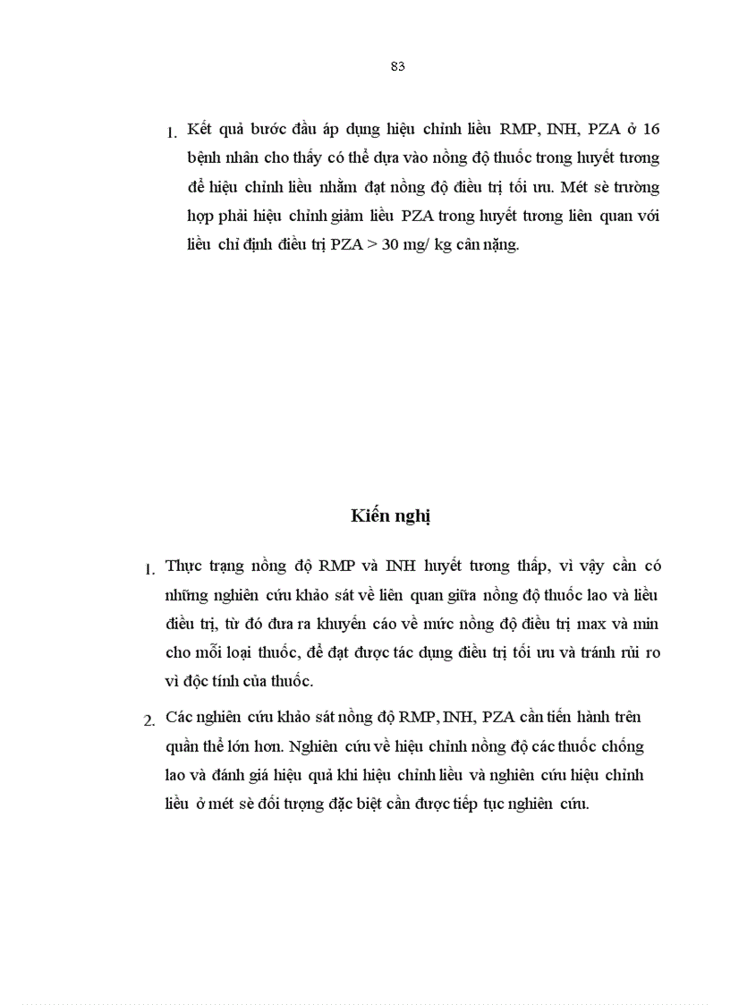 image for page Nghiên cứu khảo sát và hiệu chỉnh nồng độ Rifampicin Isoniazid và Pyrazinamid trong huyết tương bệnh nhân lao phổi