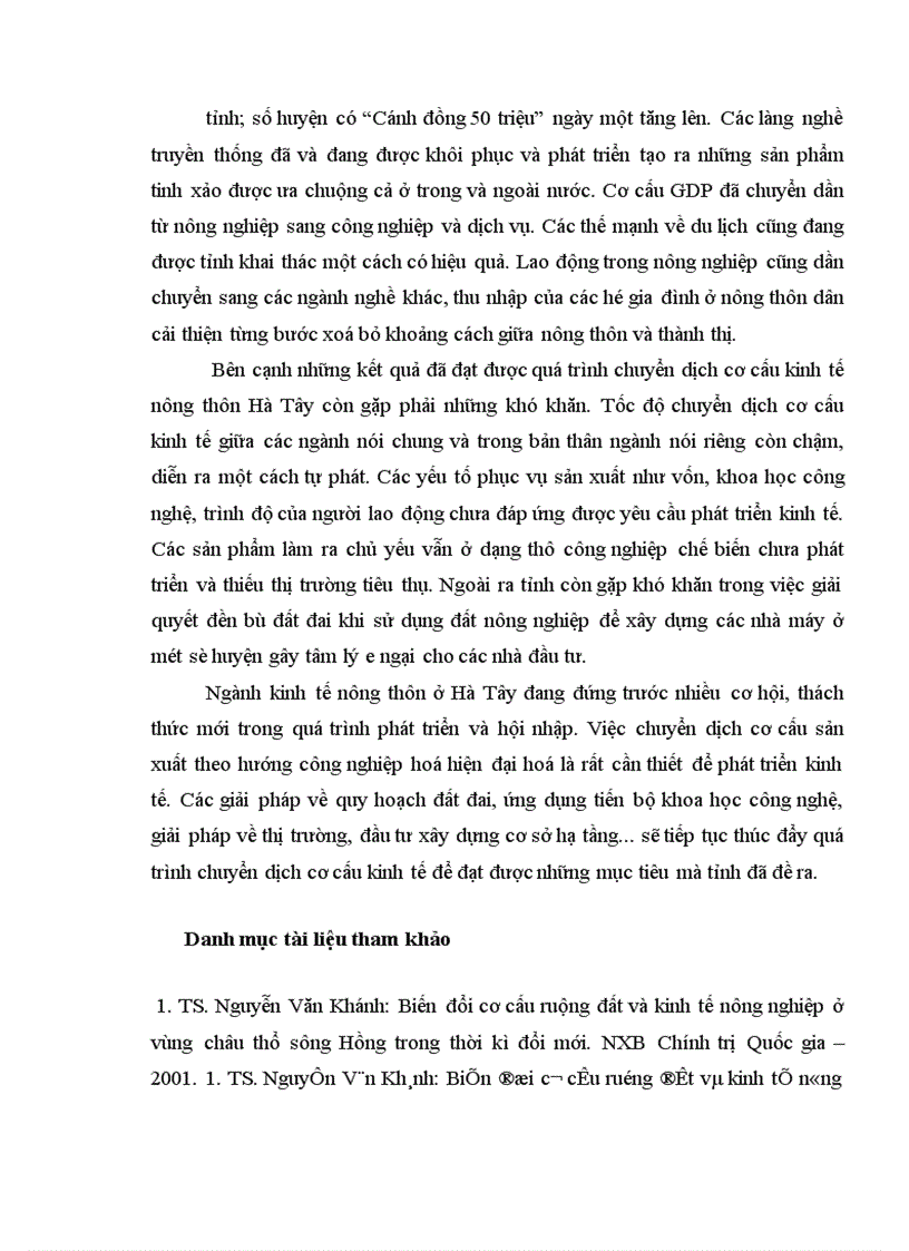 image for page Thực trạng và giải pháp thúc đẩy chuyển dịch cơ cấu kinh tế nông thôn theo hướng công nghiệp hoá hiện đại hoá ở tỉnh Hà Tây 1