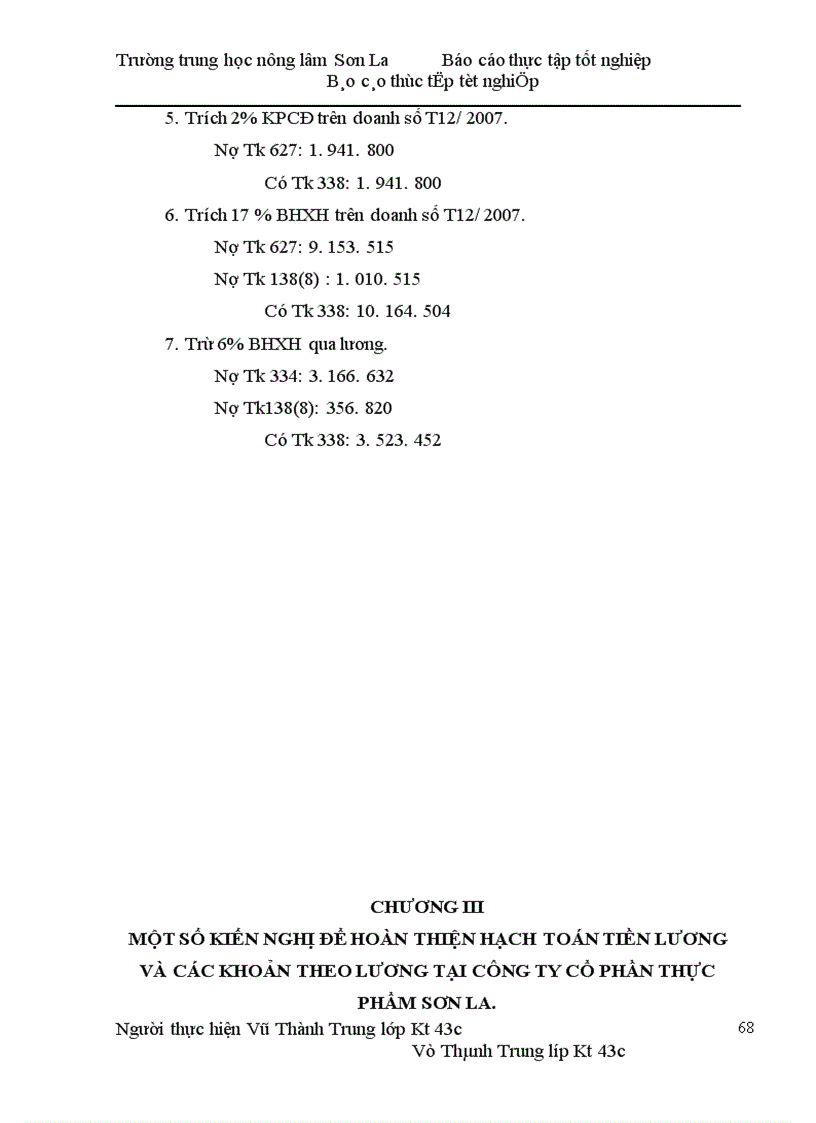 image for page Thực trạng hạch toán tiền lương và các khoản trích theo lương tại Công ty cổ phần thực phẩm Sơn La