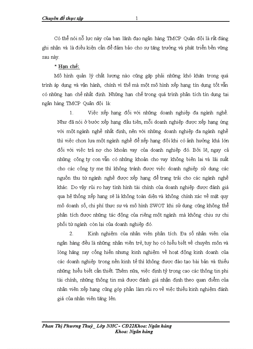 image for page Thực trạng công tác phân tích tín dụng trong cho vay doanh nghiệp tại Ngân hàng TMCP Quân Đội 1