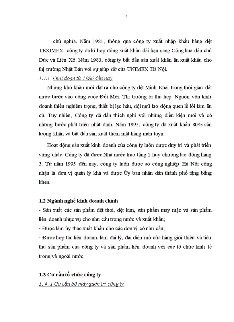 image for page Phát triển kênh phân phối sản phẩm của công ty Dệt Minh Khai trên thị trường nội địa