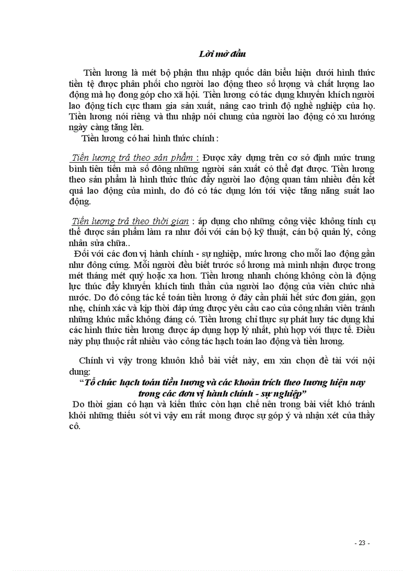 image for page Tổ chức hạch toán tiền lương và các khoản trích theo lương hiện nay trong các đơn vị hành chính sự nghiệp 1