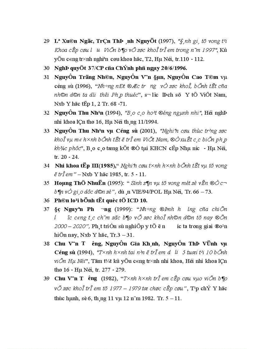 image for page Nghiên cứu tình hình và các nguyên nhân tử vong ở trẻ em tại Bệnh viện Nhi Trung ương từ tháng 9 2006 đến tháng 8 2008