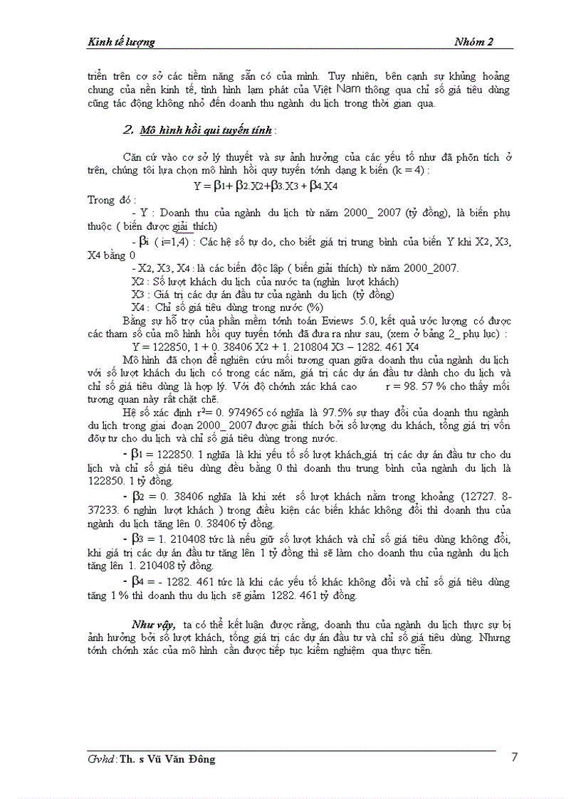 image for page Mô hình kinh tế lượng ứng dụng trong việc dự báo về doanh thu của ngành du lịch Việt Nam