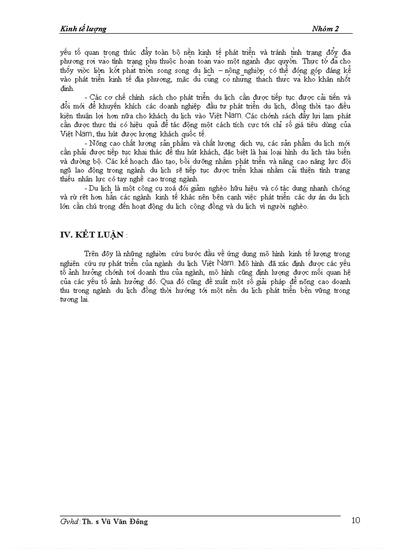 image for page Mô hình kinh tế lượng ứng dụng trong việc dự báo về doanh thu của ngành du lịch Việt Nam