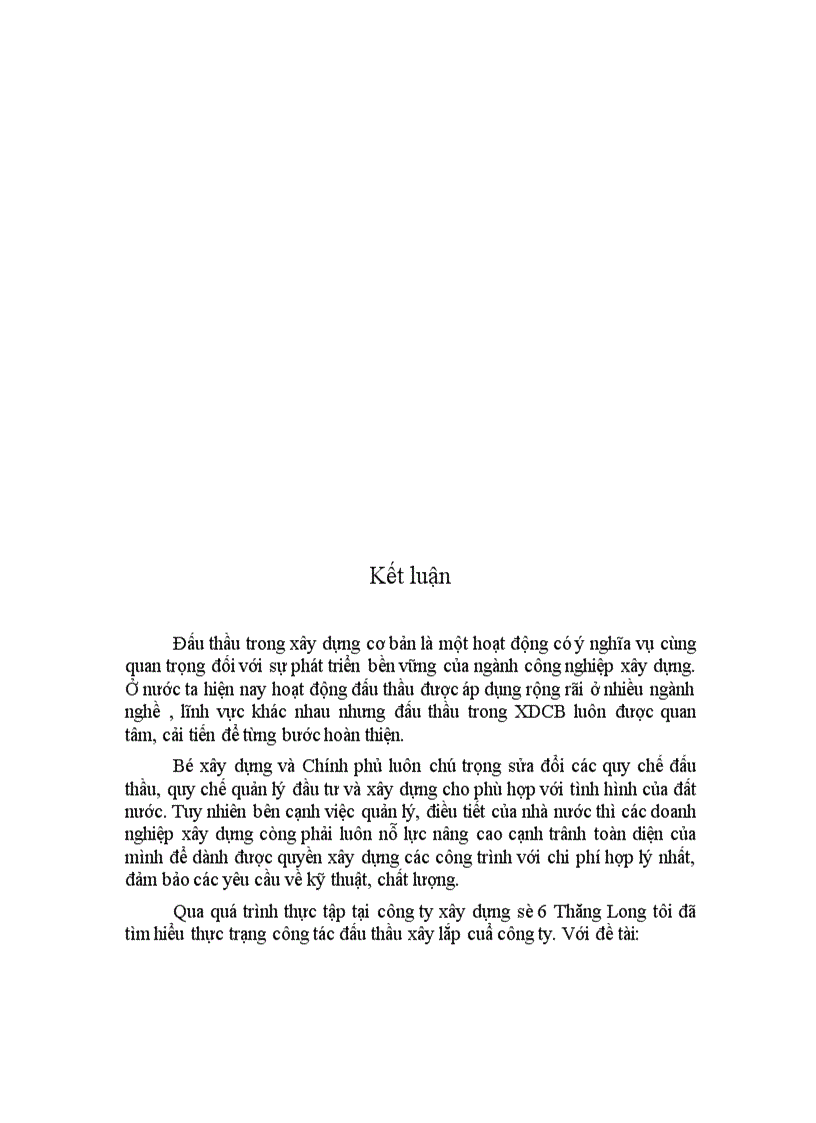 image for page Một số biện pháp tăng cường công tác Đấu thầu xây lắp ở Công ty xây dựng số 6 Thăng Long