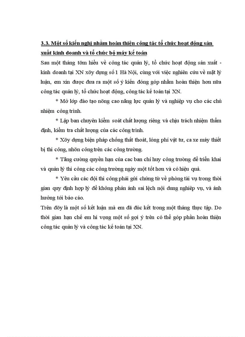 image for page Nhận xét đánh giá về tổ chức hoạt động sản xuất kinh doanh và tổ chức công tác kế toán tại Xí nghiệp xây dựng số 1 Hà Nội