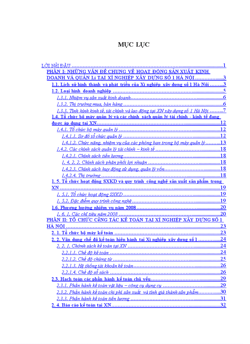 image for page Nhận xét đánh giá về tổ chức hoạt động sản xuất kinh doanh và tổ chức công tác kế toán tại Xí nghiệp xây dựng số 1 Hà Nội